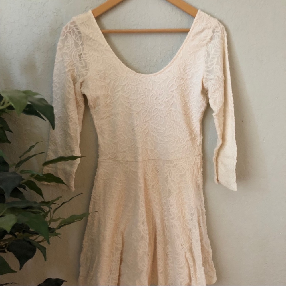 abercrombie textured cream dress